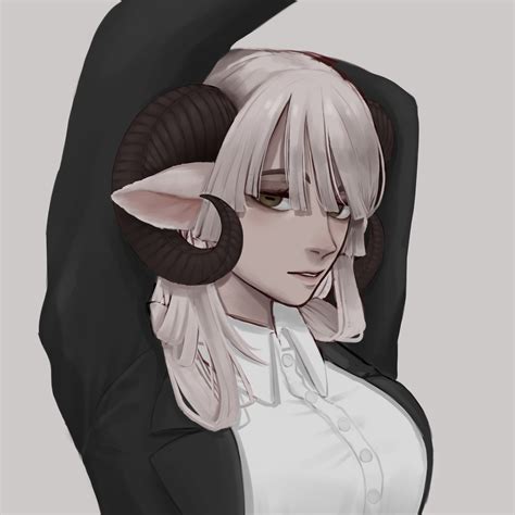 Anime Girl With Ram Horns