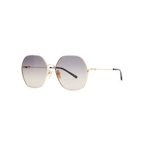 Chloé Hexagonal Frame Sunglasses Gold Editorialist