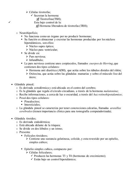 Resumen de Histología del Sistema Endocrino Histología de Ross 7ma Ed