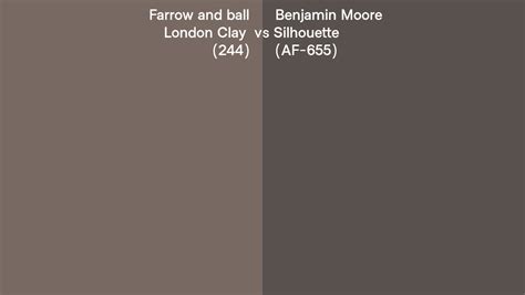 Farrow And Ball London Clay 244 Vs Benjamin Moore Silhouette AF 655