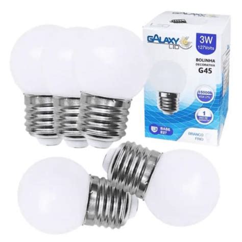 Kit L Mpada Led Bolinha W V Galaxy Branco Frio E Decorativa