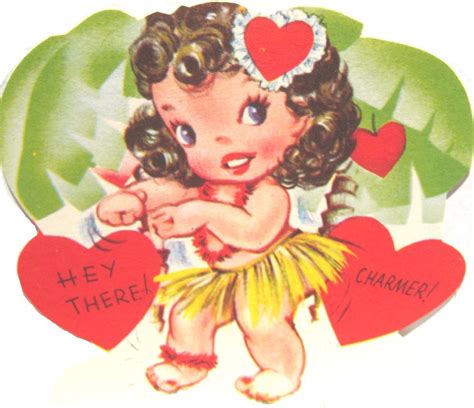 Hawaii Hula Valentines Cards Vintage Valentines Valentine