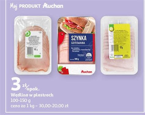 Szynka gotowana Auchan na co dzień logo zielone cena promocje