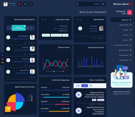 Medical Admin Dashboard Panel Bootstrap Webapp With Ui Framework