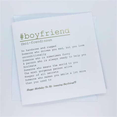 Boyfriend Birthday Card Boyfriend Card Birthday Card for - Etsy