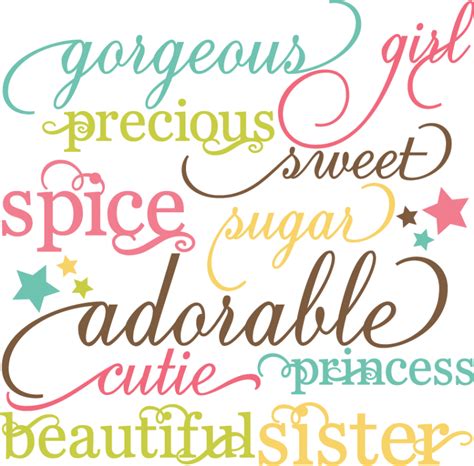 Girl Words Set Svg Cutting Files For Scrapbooking Paper Crafts Girl Svg