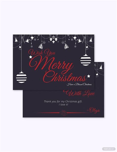 Christmas Gift Thank You Card Template in PSD, Pages, Publisher, Word - Download | Template.net