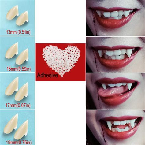 Uveefun Vampire Teeth Fangs Dentures 4 Pair Cosplay Props Halloween