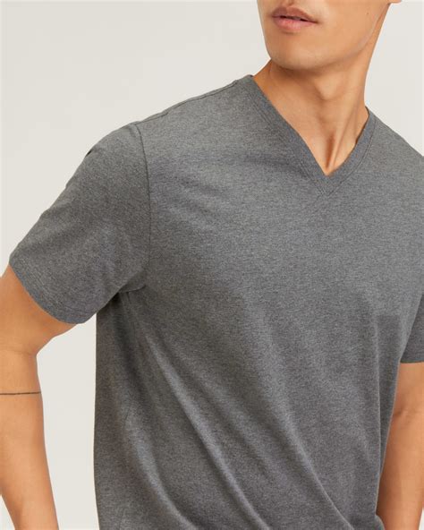 The Essential Organic V Neck Tee Heathered Charcoal Everlane