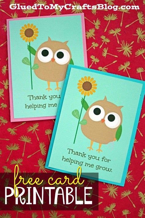 Fingerprint Thanks For Helping Me Grow Craft Thank You Cards From