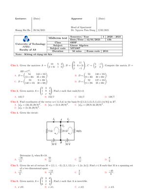 De 2345 Abc Linear Algebra Studocu