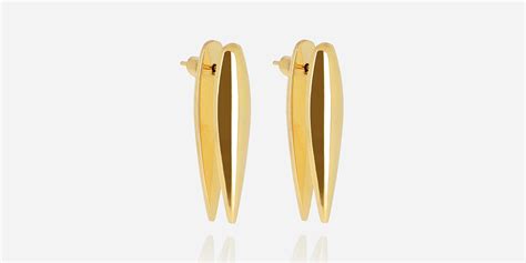 Pluma Earrings Gold Plated Steel Zag Bijoux