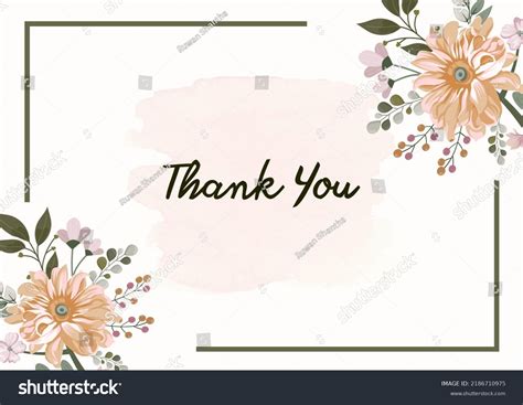 Thank You Appreciation Gratitude Floral Leaves Stock Illustration 2186710975 Shutterstock