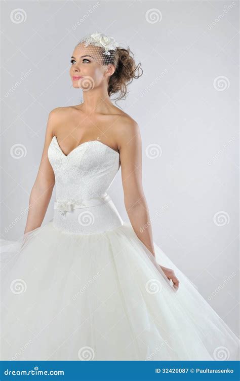 Beautiful Bride In A Luxurious Wedding Dress Stock Image Image Of