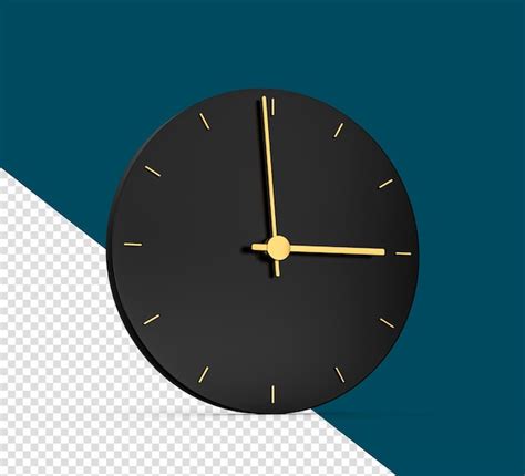 Premium Psd Premium Gold Clock Icon Isolated 3 O Clock On Black