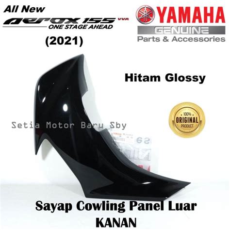 Cover Cowling Sayap Panel Luar Kanan Hitam Glossy All New Aerox Asli