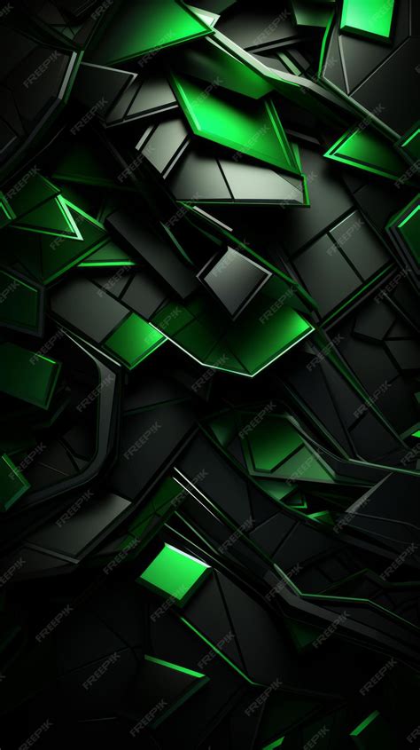 Premium AI Image | abstract green and black 3d wallpapers