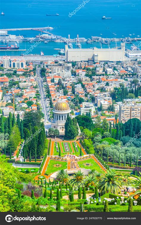 Aerial view of Bahai gardens in Haifa, Israel Stock Photo by ©Dudlajzov ...