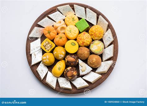 Indian Sweets for Diwali Festival or Wedding, Selective Focus Stock Photo - Image of mithai ...