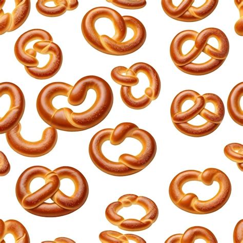 Vector Pretzel Definido Fundo Branco Isolado Vetor Premium Gerado Ia