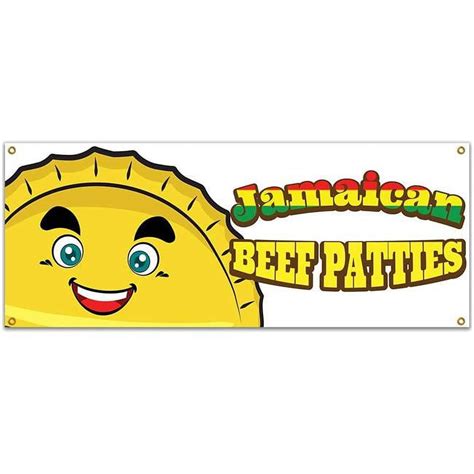 Signmission 48 In Jamaican Beef Patties Banner With Concession Stand