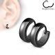 Paire Boucles D Oreille Homme Anneaux Acier Noir