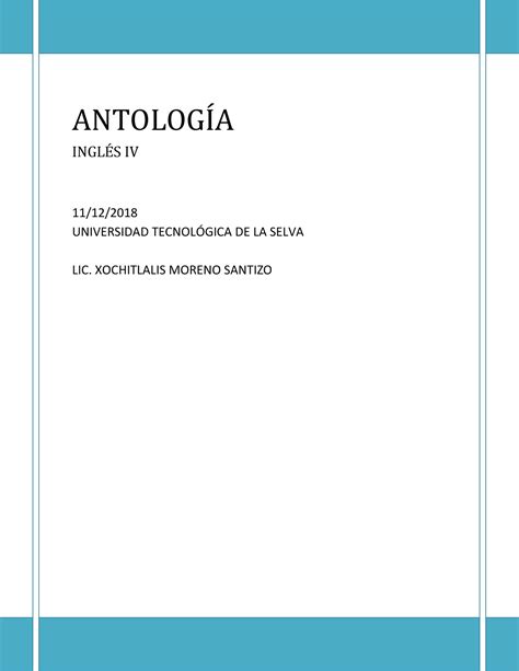 Antologia Conta iv Apuntes de inglés ANTOLOGÕA INGL IV 11 12