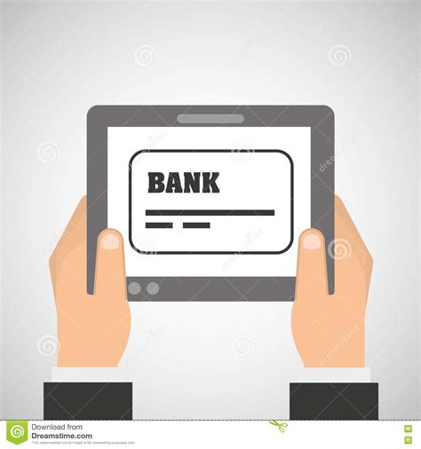 Hand Holding Tablet Card Bank Debit Credit Stock Vector Illustration