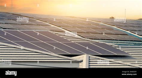 Solar Energy For Factory Or Warehouse Building Solar Panels On The