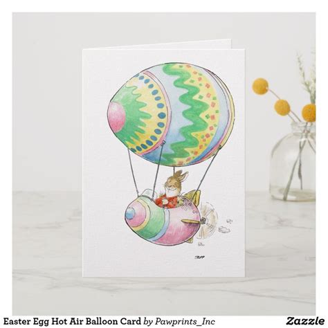 Easter Egg Hot Air Balloon Card Zazzle Easter Eggs Balloons Air