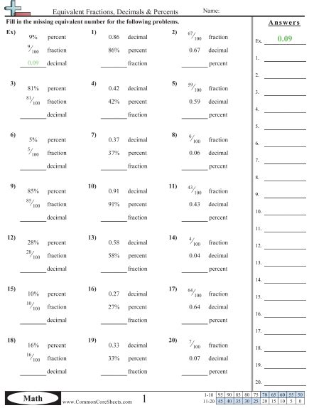 Fraction Worksheets Free Commoncoresheets Worksheets Library