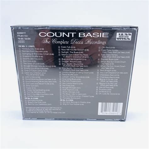 Count Basie 3 Disc Cd Set The Complete Decca Recordings W Insert