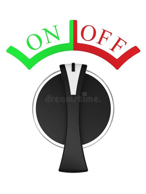 Rotary Vertical Off Switch Isolated White Stock Illustrations