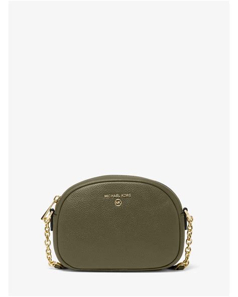 Michael Kors Jet Set Charm Small Pebbled Leather Crossbody Bag In Green