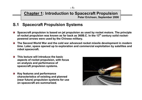 Spacecraft Propulsion Systems