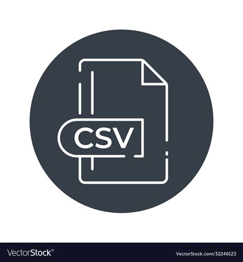 Csv File Format Icon Extension Filled Royalty Free Vector