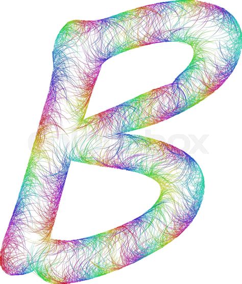 Rainbow Sketch Font Design Letter B Stock Vector Colourbox