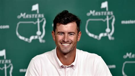 Masters Champion Adam Scott Of Australia Speaks During A Press