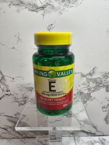 Spring Valley Vitamin E Heart Health Supplement 400IU 100 Ct Exp 4 26