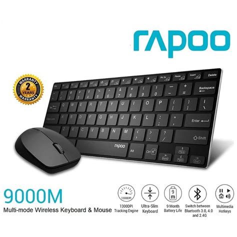 Rapoo M Multi Mode Wireless Bluetooth Mouse And Ultra Slim Keyboard