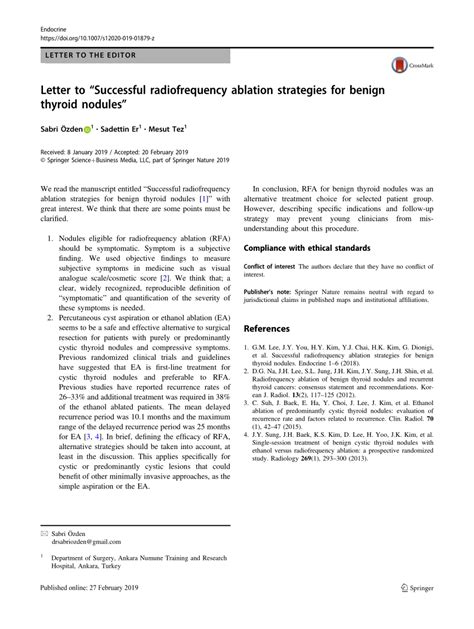 Pdf Letter To Successful Radiofrequency Ablation Strategies For