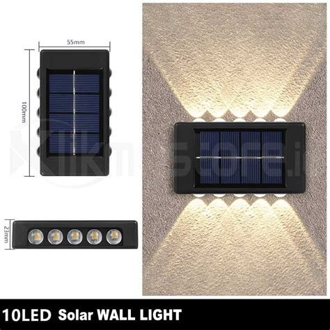 Jual Solar Dinding 10 LED Atas Bawah Wall Lamp Lampu Tenaga