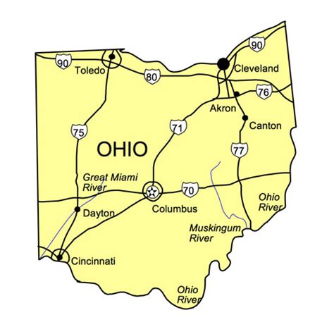 State Highway Map Of Ohio Darsie Francesca