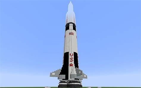 Giant Saturn V Rocket Minecraft Project