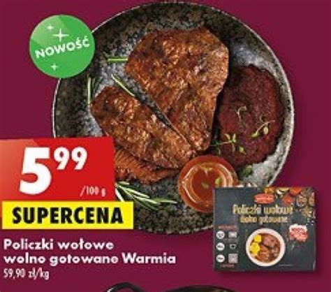 Promocja Warmia Policzki wołowe wolno gotowane 100g Biedronka