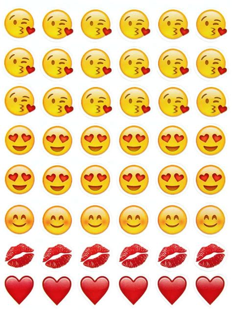 Buy 100 Sheets Kiss Emoji 48 Die Cut Emoji Stickers Sticker Most Popular