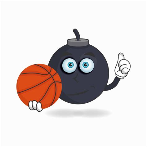 The Boom Mascot Character Becomes A Basketball Player Vector