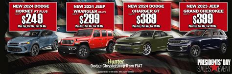 New Vehicle Specials | Hunter Dodge Chrysler Jeep Ram FIAT