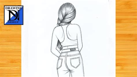 How To Draw A Girl Backside Pencil Sketch For Beginner Easy