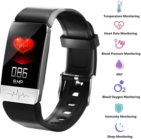 Fitness Tracker Body Temperature Blood Pressure Oxygen Heart Rate Sleep